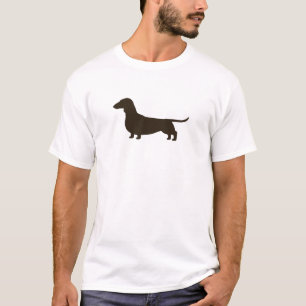 T-shirt Chien d'une chevelure lisse de saucisse de la