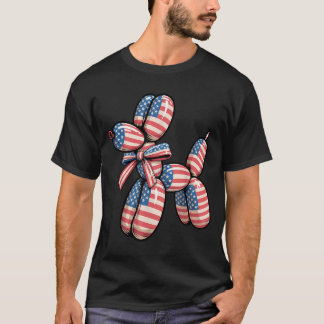 T-shirt Chien en ballon Torsion de ballons 4 juillet Améri