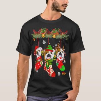 T-shirt Chien En Chaussettes Noël Noël Noël Chapeau Noël L