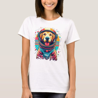 T-shirt Chien en costume d'astronaute | Vintage