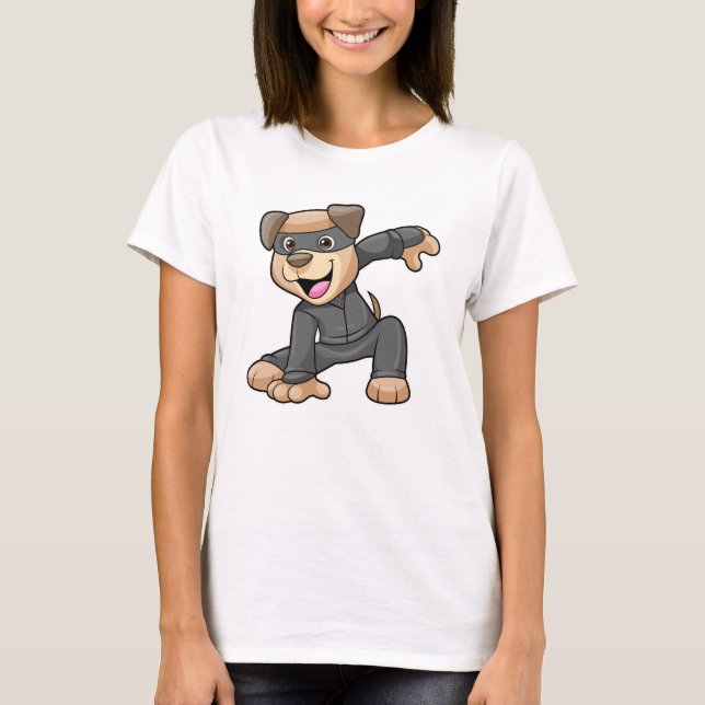 T-shirt Chien en costume Ninja (Devant)
