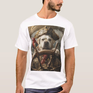 T-shirt Chien en en colère dans le Casquette pirate dirige