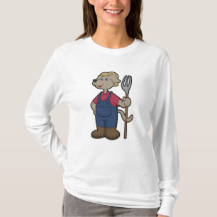 T-shirt Chien en fermier avec Rake & Casquette