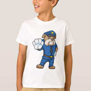 T-shirt Chien en policier avec uniforme