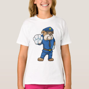 T-shirt Chien en policier avec uniforme
