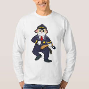 T-shirt Chien en policier avec uniforme de police
