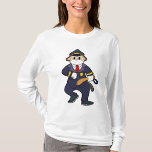 T-shirt Chien en policier avec uniforme de police