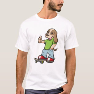 T-shirt Chien en Skate avec Skateboard