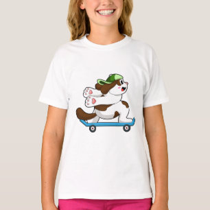 T-shirt Chien en Skate avec Skateboard