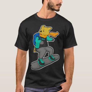 T-shirt Chien en Snowboardeur avec Snowboard Backpack