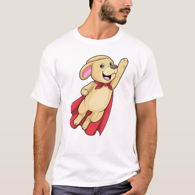 T-shirt Chien en super-héros avec Cap (Devant)