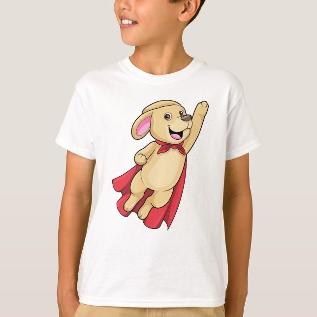 T-shirt Chien en super-héros avec Cap (Devant)
