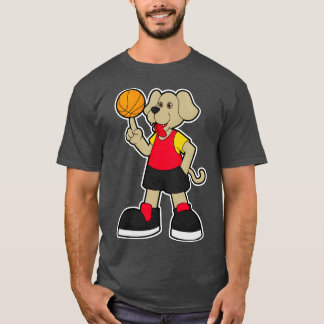 T-shirt Chien en tant que joueur de basket avec Basketball