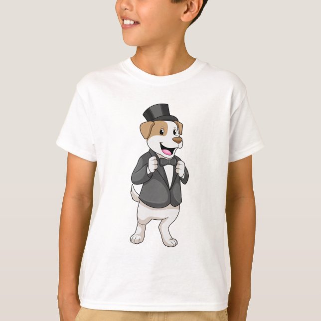 T-shirt Chien en tenue de marié avec ruban (Devant)