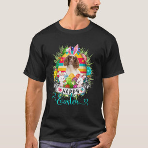 T-shirt Chien Espagnol Anglais Springer Dans Panier Oeufs 