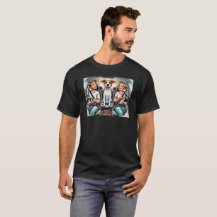 T-shirt Chien Essayant De Faire Partie Du Siège Avant Conv