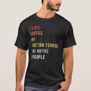 T-shirt Chien et café rétro Tibétain Terrier