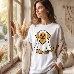 T-shirt Chien fantôme mignon retriever doré Halloween