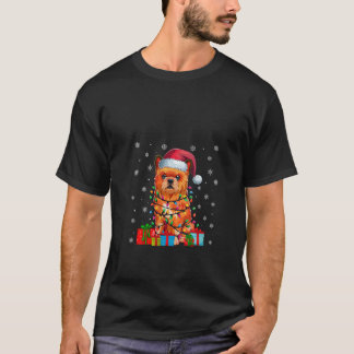 T-shirt Chien Femme Luminaires de Noël moche Noël Hat Brux