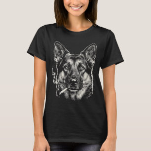 T-shirt Chien fumant une cigarette Mème drôle de berger al
