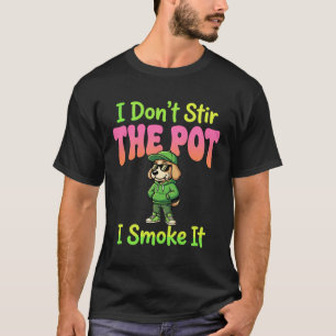 T-shirt Chien Fumeur de Marijuana Drôle Stoner