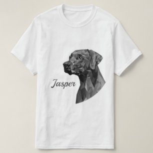 T-shirt Chien géométrique gris Ajouter un nom