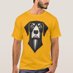 T-shirt Chien Géométrique Minimaliste