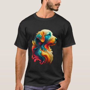 T-shirt Chien GR Retriever doré Art de peinture qui coule