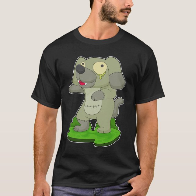 T-shirt Chien Halloween Zombie (Devant)
