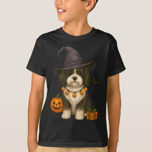 T-shirt Chien Havanais noir et blanc Halloween