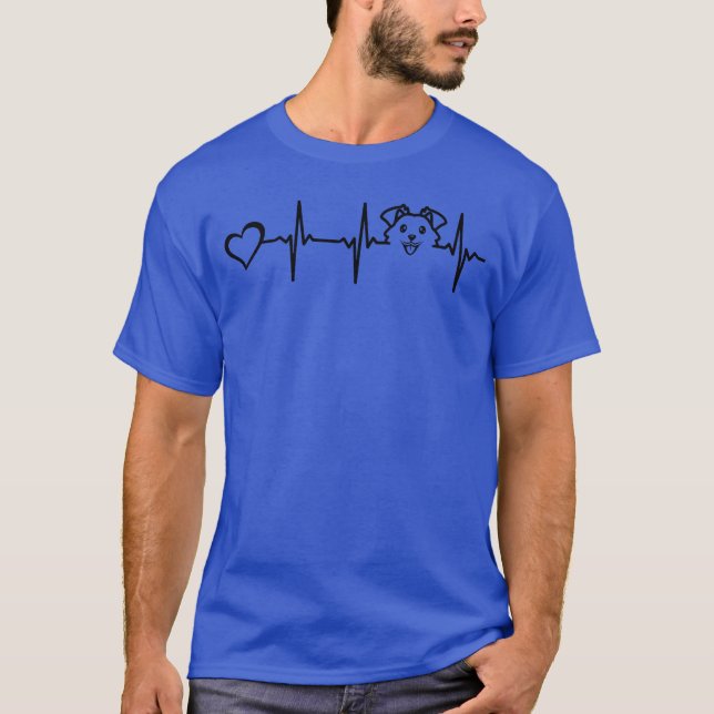 T-shirt Chien Heartbeat Coeur Amoureux des chiens Chien Pr (Devant)
