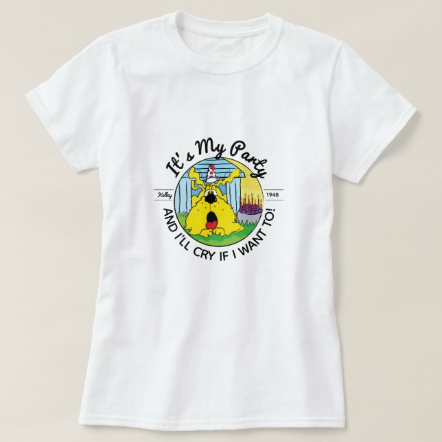 T-shirt Chien HUH ! Équipe d'anniversaire (Design devant)
