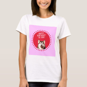 T-shirt Chien Husky Sibérien mignon qui souhaite un joyeux