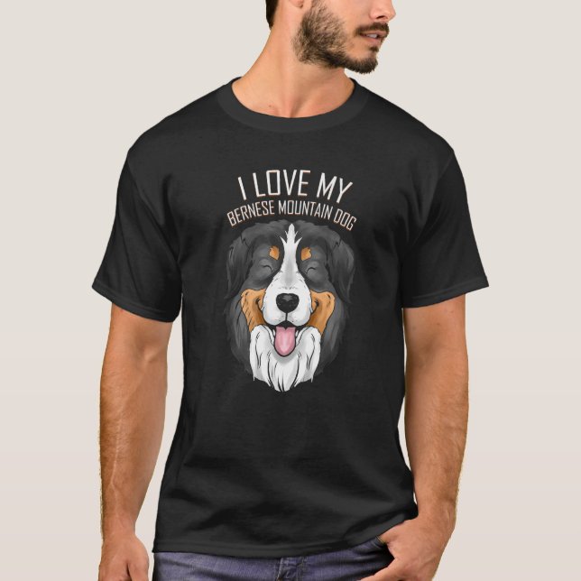 T-shirt Chien J'Aime Mon Chien De Montagne Bernais (Devant)