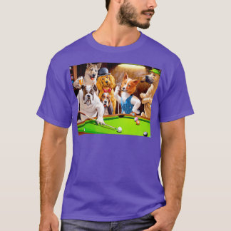 T-shirt Chien jouant au billard