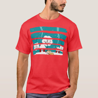 T-shirt Chien Jouant Dans La Neige Illustration