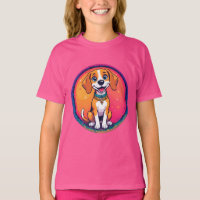 Chien joyeux en caricature