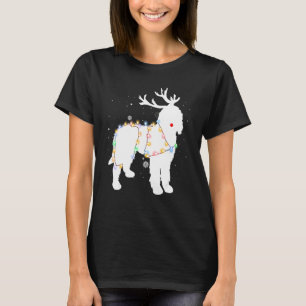 T-shirt Chien Labradoodle Drôle Arbre Lumières de Noël Xma