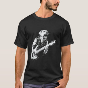 T-shirt Chien Labrador Golden Retriever. Guitare Métal Pun