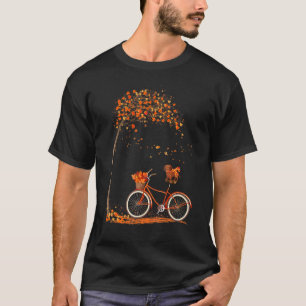 T-shirt Chien Leaf Automne Cyclisme Automne Dachshund