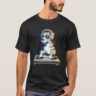 T-shirt Chien léopard Catahoula DJ Glitch Rave EDM Mus drô