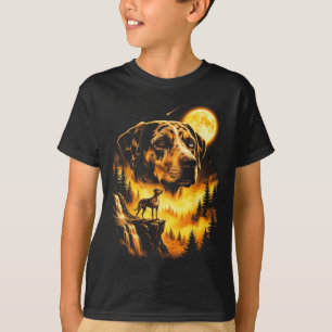 T-shirt Chien léopard Catahoula drôle hurlant à la lune