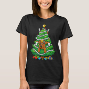 T-shirt Chien Limier Drôle Lumières Arbre de Noël Enfants