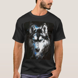 T-shirt Chien Loup Fantastique Husky Sibérien Beau Loup