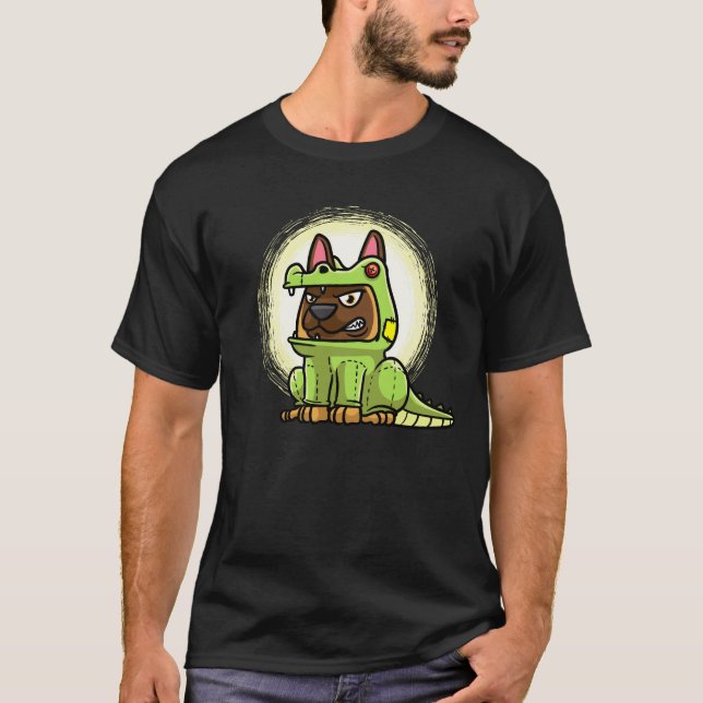 T-shirt Chien Malinois En Costume Alligator (Devant)