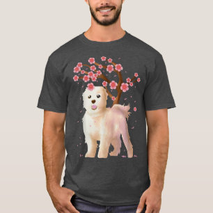 T-shirt Chien maltais Fleur de cerisier Sakura japonais