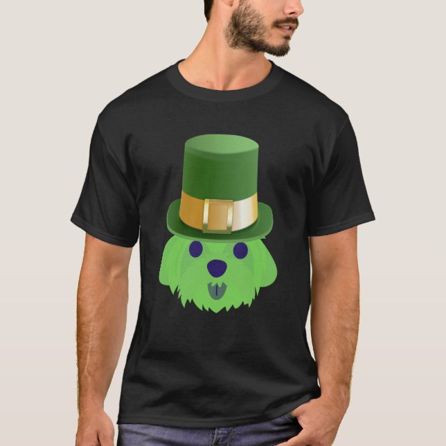 T-shirt Chien maltais Jour de la Saint Patrick Chien avec  (Devant)