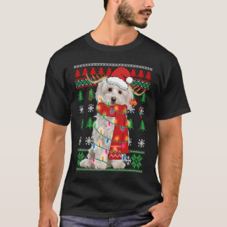 T-shirt Chien maltais Noël Chien léger Chien marionnette a
