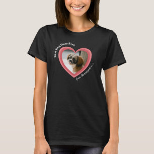 T-shirt Chien Maman Coeur rose Photo personnalisée