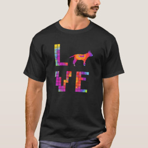 T-shirt Chien Maman Miniature Bull Terrier Chien Pixel Art